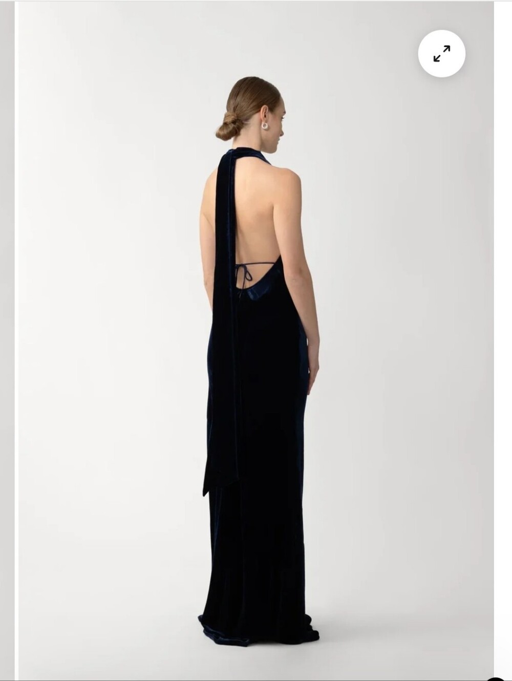 SAU LEE PEARL VELVET GOWN IN MIDNIGHT BLUE /SIZE:12 - Picture 3 of 8